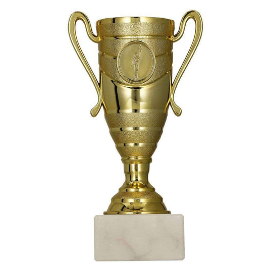 Pokale Leipzig: Glänzende Siegerpokale aus Metall und Glas vor der Skyline von Leipzig, im Vordergrund gravierte Trophäen für Sportvereine, Firmenevents und Ehrenpreise, ideal für Pokalgravur, Vereinsbedarf und Preisverleihung in Sachsen.