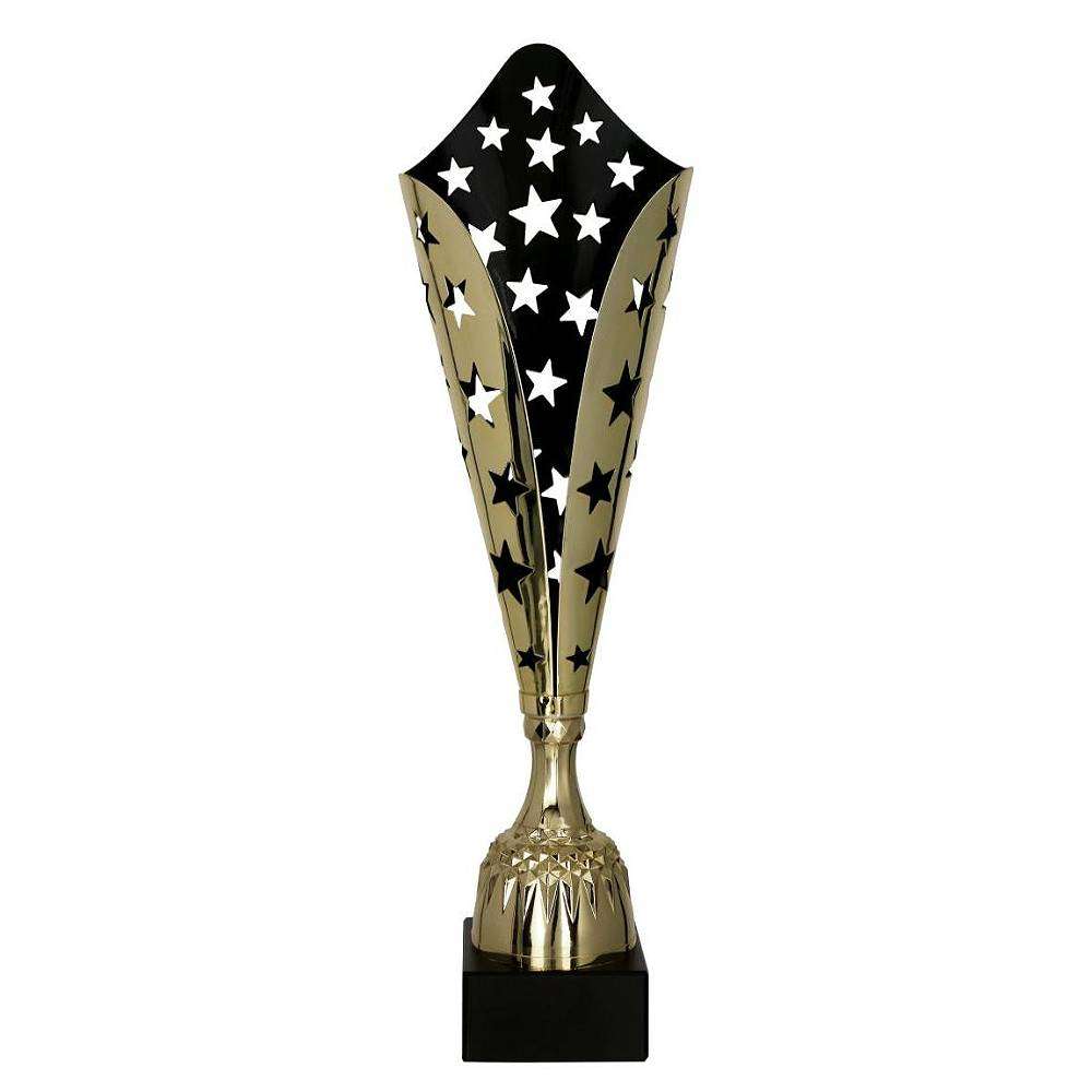 Großer silberfarbener Pokal Kassel mit Figur und Emblem zur Gravur