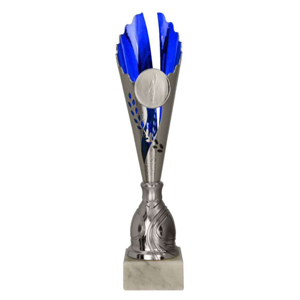 Silberfarbener Pokal Hamm mit Deckel und Emblem zur Gravur