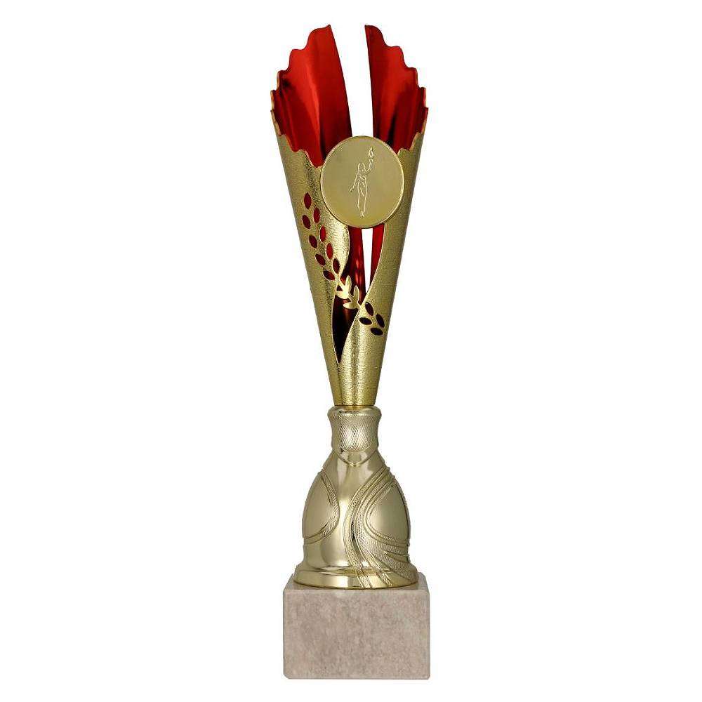 Silberfarbener Pokal Ludwigshafen mit Emblem und Deckel zur Gravur