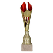 Silberfarbener Pokal Ludwigshafen mit Emblem und Deckel zur Gravur
