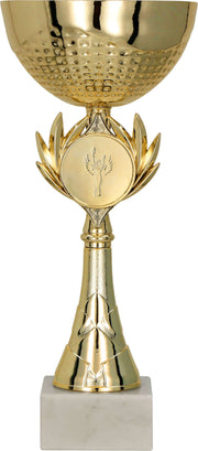 Silberfarbener Pokal Oberhausen mit Deckel und Emblem zur Gravur
