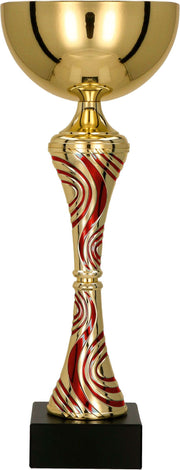 Silberfarbener Pokal mit Säule und Sockel für Vereins- und Turnierehrungen