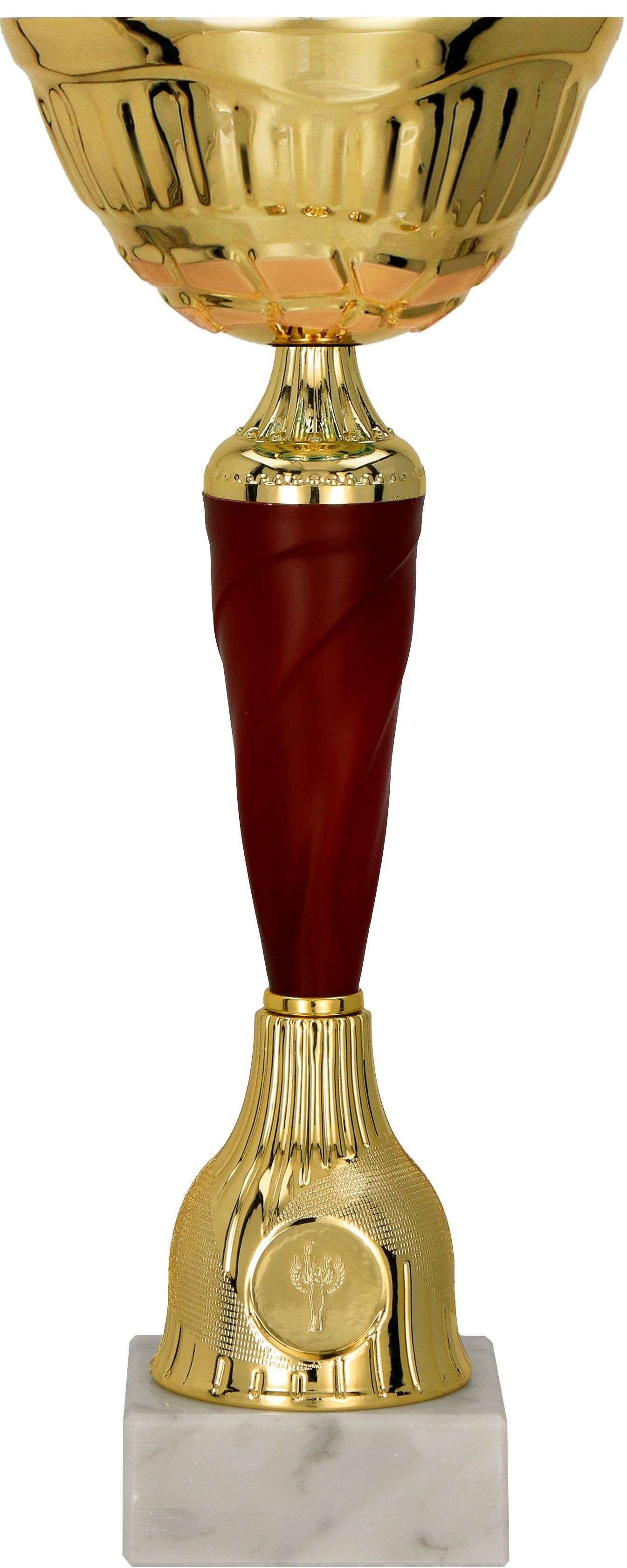 Silberfarbener Pokal mit schlanker Säule und Sockel für Ehrungen