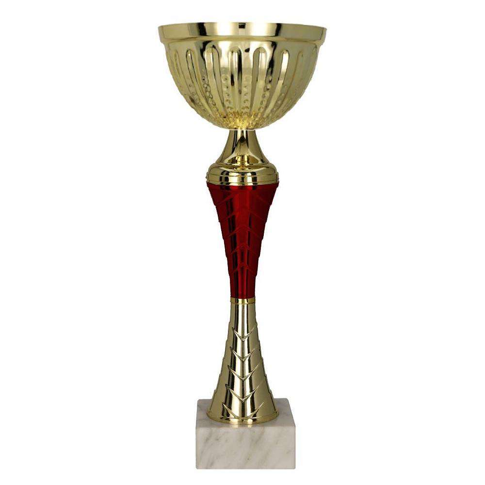 Silberfarbener Pokal mit Säule und Sockel für Vereins- und Turnierehrungen