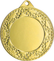 Runde 40mm Medaillen in Gold, Silber und Bronze mit Emblem