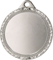 Eine Medaille München 32mm MMC1132 mit verziertem Rand und einer kleinen Schlaufe oben zum Befestigen eines Bandes, perfekt für Schulwettbewerbe oder Sportveranstaltungen. Die Mitte ist leer.