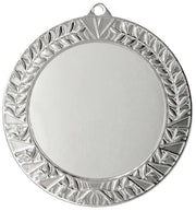 Silbermedaille mit leerer Mitte, umgeben von einem verzierten Rand mit Blattmustern, perfekt für den Gewinner jeder Veranstaltung bei Medaillen Hamburg 32 mm MMC1332.