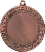 Bronzemedaille mit strukturiertem Rand mit Blattmuster und leerem Mittelbereich zum Gravieren, ideal für Medaillen Kassel 70 mm MMC2072.
