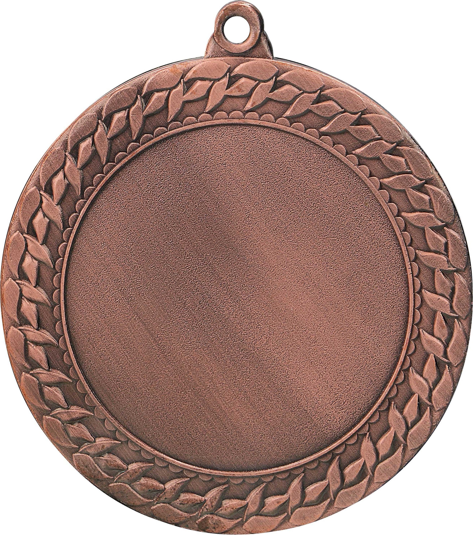 Bronzemedaille mit strukturiertem Rand mit Blattmuster und leerem Mittelbereich zum Gravieren, ideal für Medaillen Kassel 70 mm MMC2072.