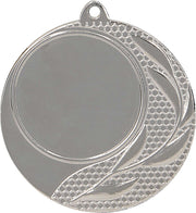 Eine runde Silbermedaille mit leerem Zentrum und einem Durchmesser von 40 mm. Der äußere Rand weist ein Wabenmuster und ein Blattdesign auf, das für eine exklusive Note gefertigt wurde.