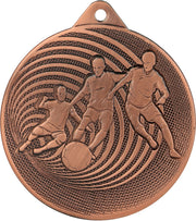 Eine Medaillen Offenbach 70 mm MMC3070 mit einem wunderschön geprägten Fußballspieler, perfekt für jede Sportveranstaltung.
