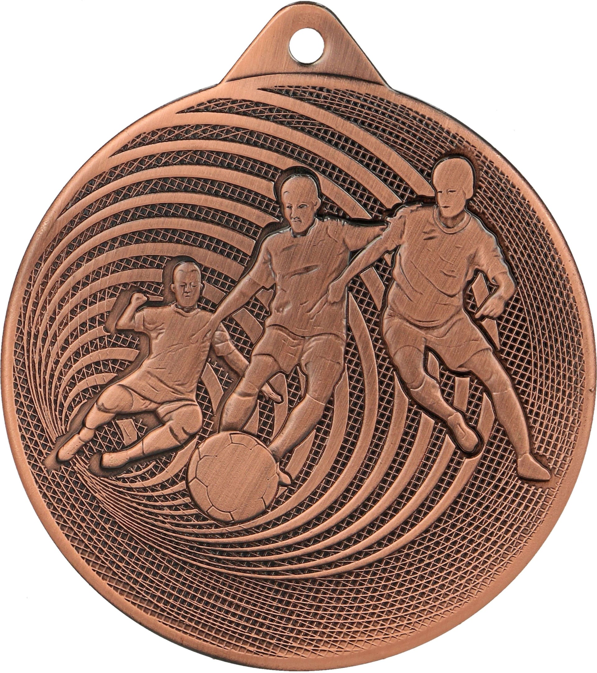 Eine Medaillen Offenbach 70 mm MMC3070 mit einem wunderschön geprägten Fußballspieler, perfekt für jede Sportveranstaltung.