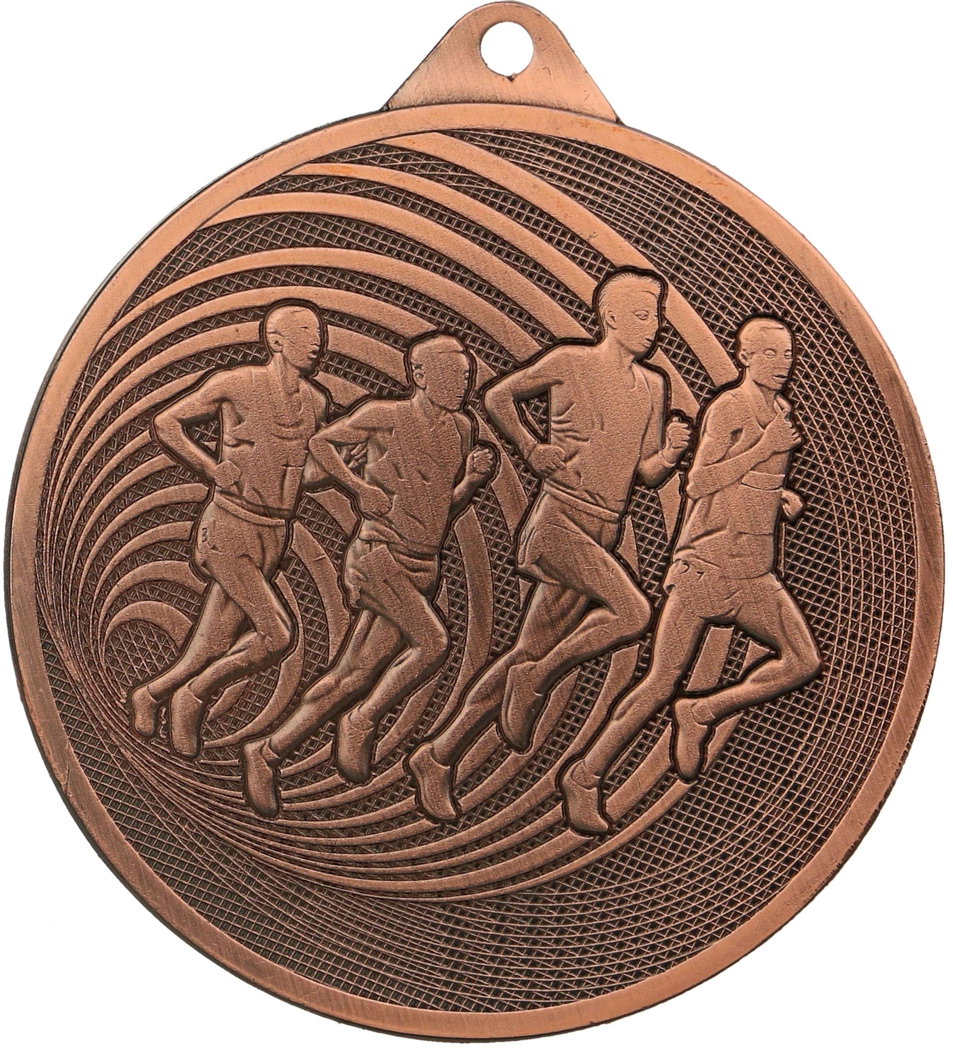 Eine bronzene Medaille Pforzheim 70 mm MMC3071 mit laufenden Männern als Symbol für sportliche Erfolge.