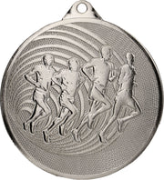 Eine Medaillen Pforzheim 70 mm MMC3071 in Silber mit einem laufenden Mann, der sportliche Erfolge symbolisiert und mit Präzision gefertigt wurde.