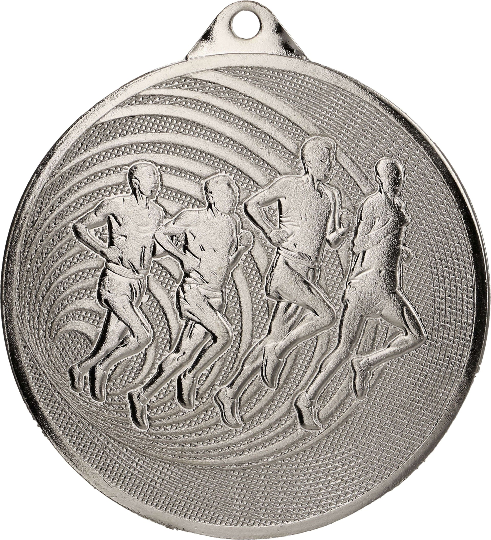 Eine Medaillen Pforzheim 70 mm MMC3071 in Silber mit einem laufenden Mann, der sportliche Erfolge symbolisiert und mit Präzision gefertigt wurde.