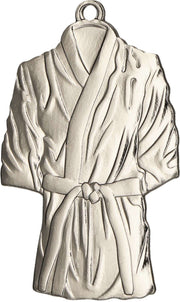 Ein in eine Robe gehülltes Silberobjekt, gefertigt aus erstklassigen Materialien, wie beispielsweise die Medaillen Koblenz 65x45mm MMC37050.