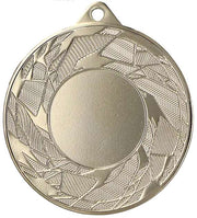 Eine runde, goldfarbene Medaille mit dekorativem Rand und leerer Mitte zur Würdigung herausragender Leistungen. Sie hat oben ein kleines Loch zur Befestigung und eignet sich perfekt zur Präsentation Ihrer Medaillen Münster 50mm MMC42050.