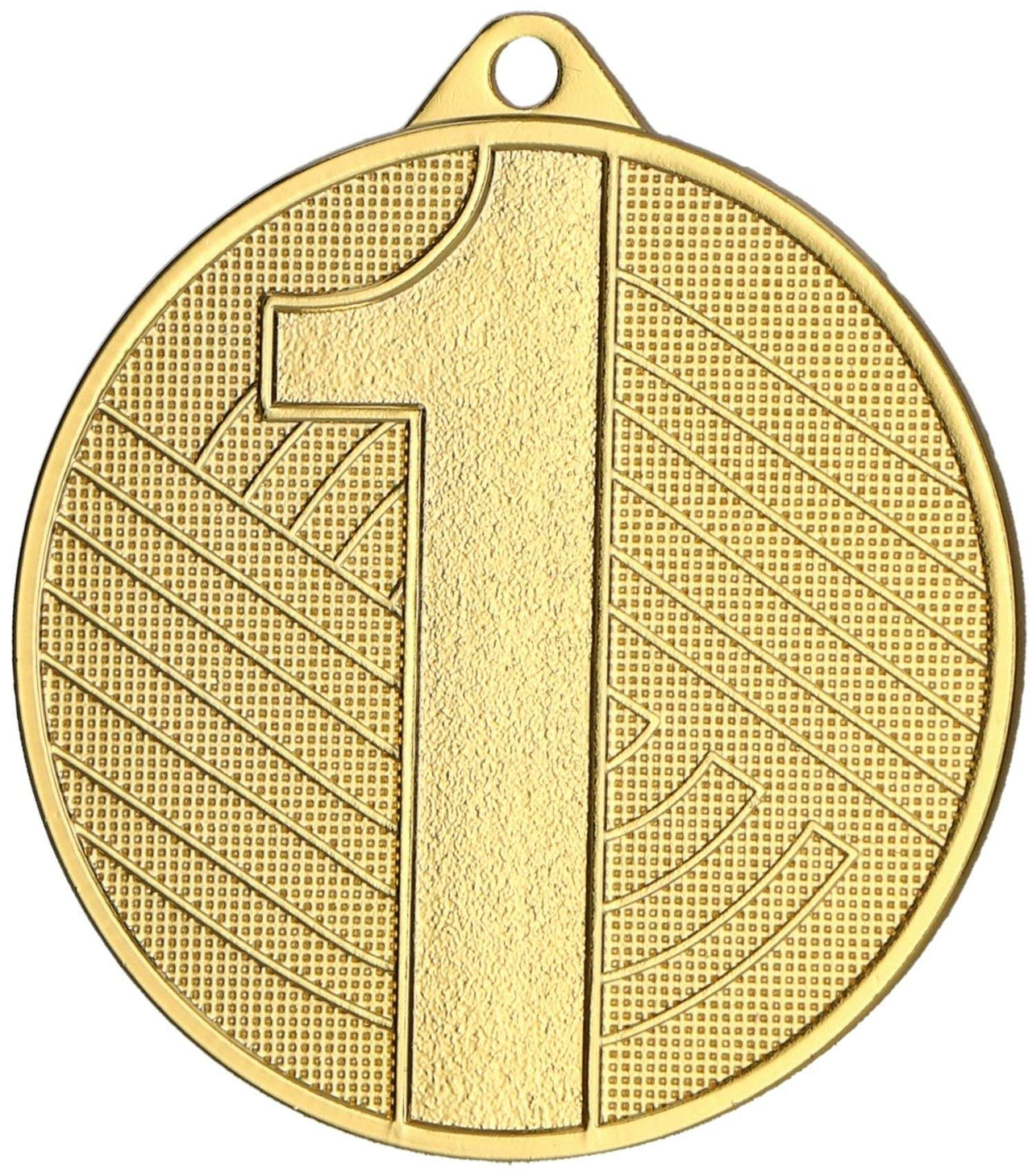 Eine Medaillen Oldenburg 45 mm MMC4503 mit strukturierter Oberfläche und einer markanten Nummer „1“ in der Mitte, die den 1. Platz beim Medaillenfinale eines prestigeträchtigen Turniers anzeigt.