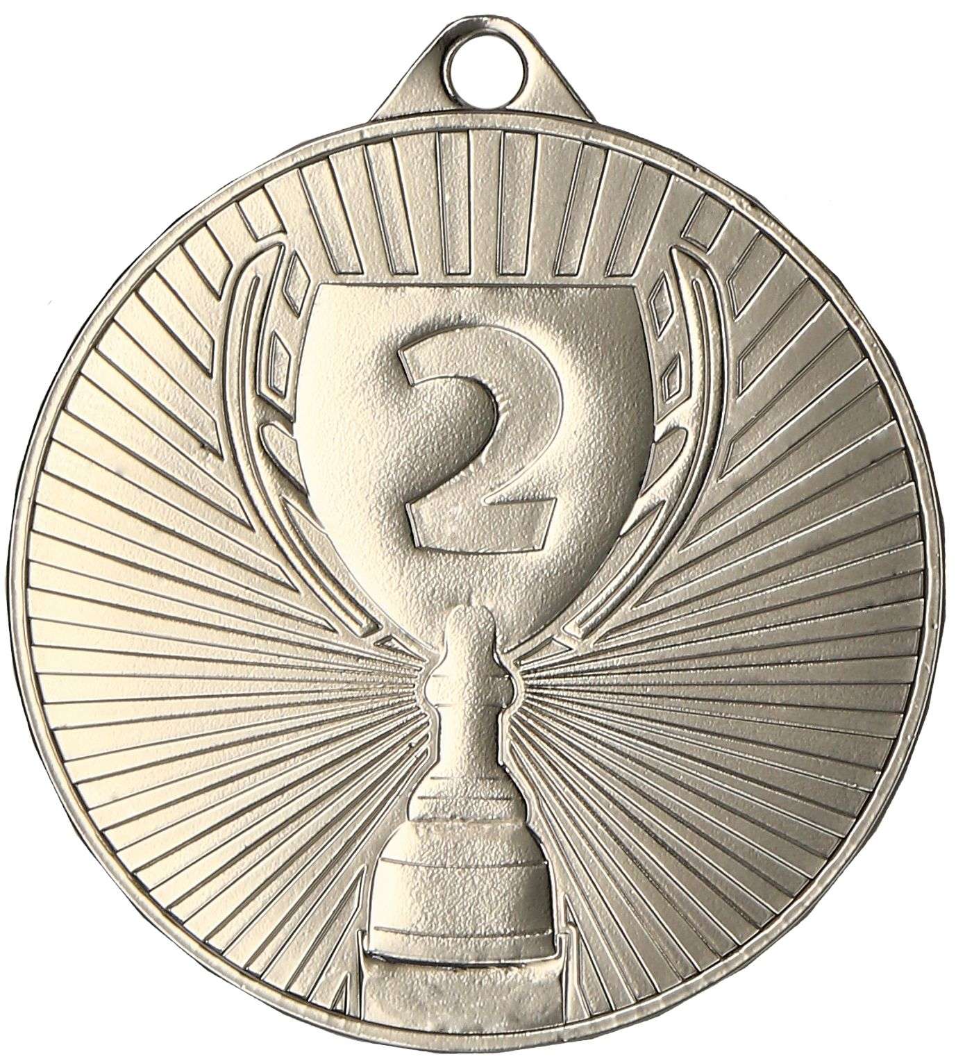 Medaillen Regensburg 45 mm MMC4504 verfügt über ein zentrales Trophäendesign mit der Nummer „2“ und einer Schachfigur am unteren Rand, gefertigt aus hochwertigem Material, das den zweiten Platz in einem Schachwettbewerb symbolisiert. Dieses wertvolle Andenken ist perfekt, um an Ihre Leistung zu erinnern.