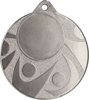 Eine Medaille Wiesbaden 50 mm MMC5850 mit einzigartigem Design und abstrakten Mustern, gefertigt aus hochwertigem Material, mit einem kleinen Loch an der Oberseite zum Befestigen eines Bandes oder einer Schnur.