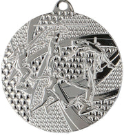 Eine Silbermedaille, die eine Personengruppe darstellt, erinnert an die prestigeträchtigen Medaillen Recklinghausen 50 mm MMC8450, die oft bei hochkarätigen Veranstaltungen verliehen werden.
