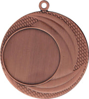 Eine runde Bronzemedaille mit einem Strukturmuster an den Rändern und einer kleinen Schlaufe an der Oberseite zum Befestigen eines Bandes, perfekt für Sportwettkämpfe in Hannover, ist die Medaillen Hannover 40 mm MMC9040.