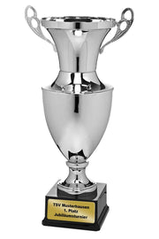 Großer goldfarbener Pokal Bottrop 725 mm mit Säulen, gravierbar